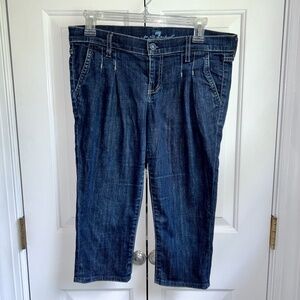 7FAM pleat denim capris 26